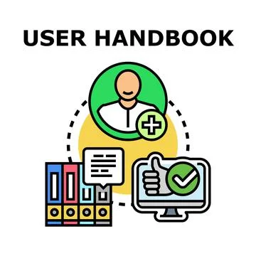 User handbook providing guidelines for successful experience Stock Illustration