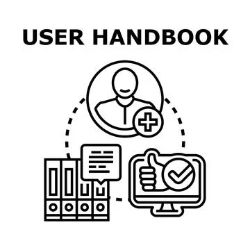 User handbook providing guidelines for successful experience Stock Illustration