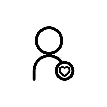 User like, heart line icon. admin symbols. Editable stroke. Simple illustrati Stock Illustration