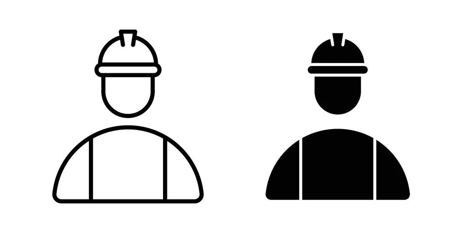 User helmet safety icon vector, symbol, logo illustrations Stock Illustration