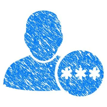 User Hidden Password Grunge Icon Stock Illustration