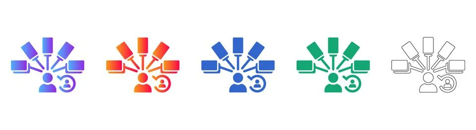 User History and Data Retrieval Icons Stock Illustration