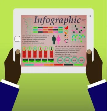 User hold mobile device. Tablet pc Stock Illustration