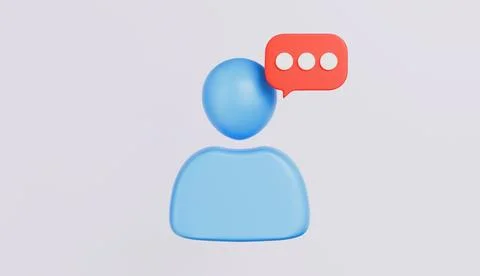 User icon with alert notice, User reply sign, User notice icon, chat message Stock Illustration