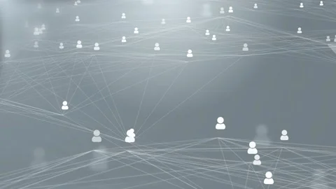 User icon and binary code with node and line connection, Network connection Video stock 176972197