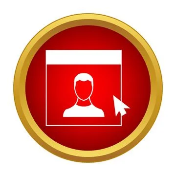 User icon and mouse cursor clicking on profile window Illustrazione stock