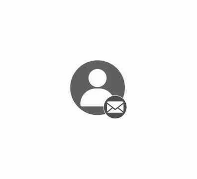 User icon and new notification vector isolated on white background Stock Illustration