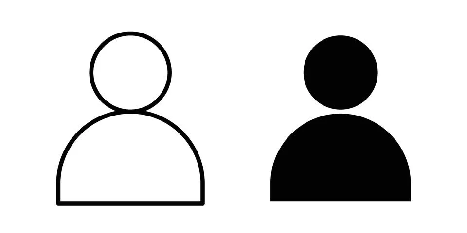 User icon black vector isolated on white Stock Illustration