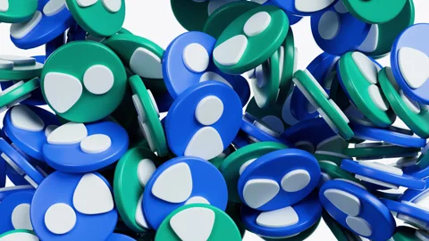 User icon buttons falling down. 3d render realistic animation Stock Footage 273144819