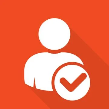 User icon with checkmark - select a friend Illustrazione stock
