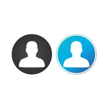 User icon in circle button. Vector Illustration isolated on white background. Stock Illustration
