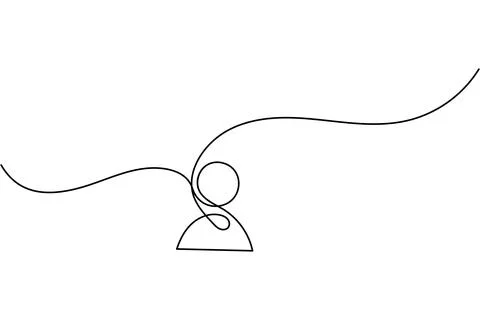 User  icon continuous one line drawing Stock Illustration