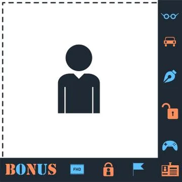 User icon flat Stock Illustration