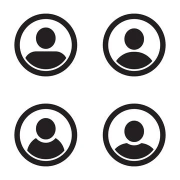 User icon in flat style, Person icon, User icon for web site, Stock Illustration