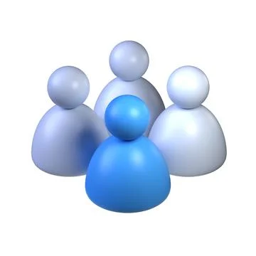 User icon Group of avatars 3D Stock Illustration