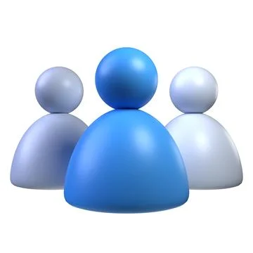 User icon Group of avatars one is blue 3D Stock Illustration