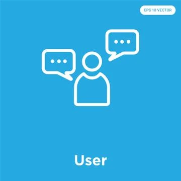 User icon isolated on blue background Free Stock Illustration