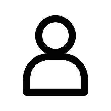 User icon linear logo mark in black and white Stock Illustration