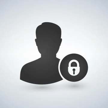 User icon, lock icon. Vector Stock Illustration