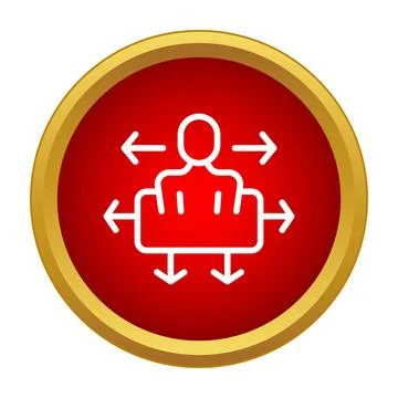 User icon managing multiple directions and options Stock Illustration