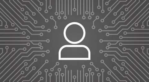 User Icon Member Over Computer Chip Moterboard Background Banner イラスト素材