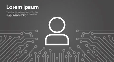 User Icon Member Over Computer Chip Moterboard Background Banner イラスト素材