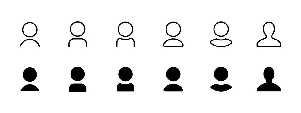 User icon. Minimal profile avatar with simple human silhouette vector illus.. Stock Illustration