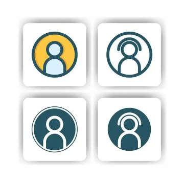 User icon for mobile, web, and presentation with flat color vector illustrato Stock Illustration