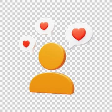 User icon. Notification about likes from the user. Stock Illustration