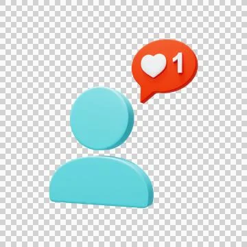 User icon. Notification of a new like from the user. Social media, icon conce Illustrazione stock