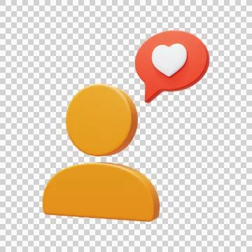 User icon. Notification of a new like from the user. Stock Illustration