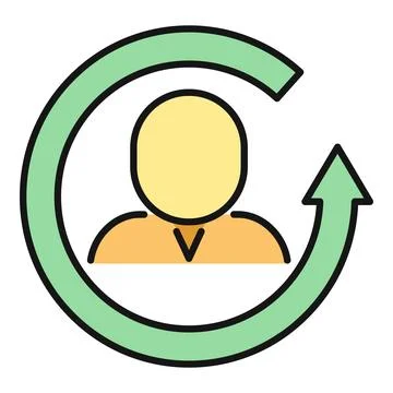 User icon with refresh arrow indicating retention Stock Illustration