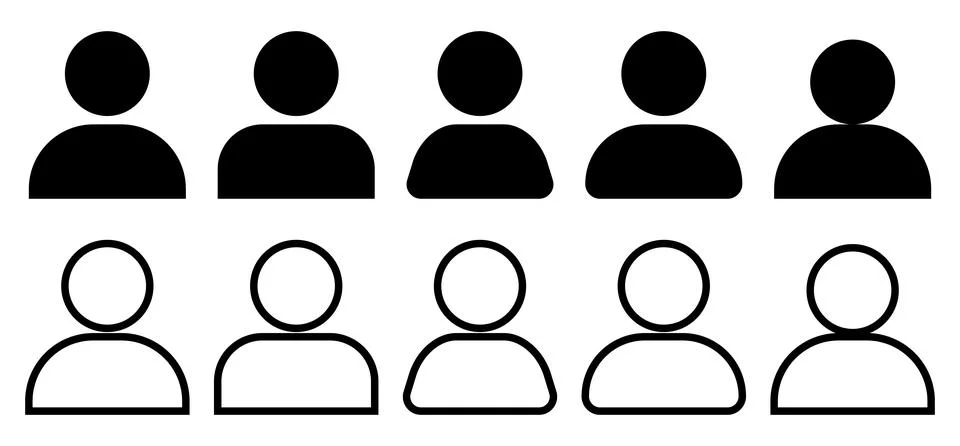 User icon set. Collection of vector symbol in trendy flat style Stock Illustration