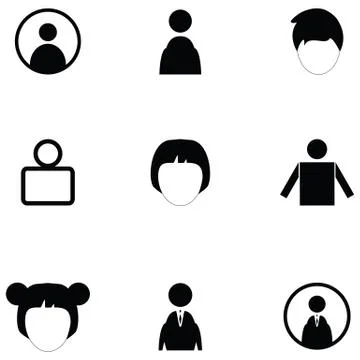 User icon set Illustrazione stock
