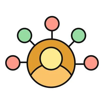 User icon in a social network group expanding connections イラスト素材