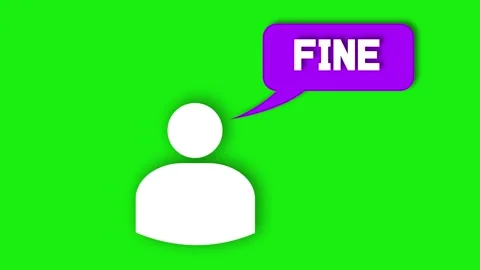 User Icon with Speech Bubble – “Fine” Chat &amp; Minimalist Social Design Stock Footage 310801504