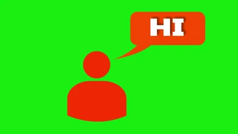 User Icon with Speech Bubble – “Hi” Chat &amp; Minimalist Social Design Stock Footage 310801484