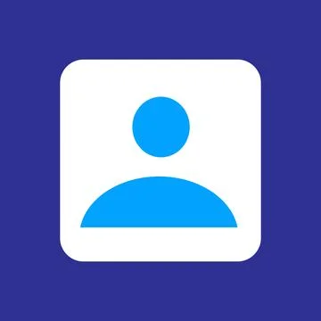 User icon in trendy flat style isolated on blue background. Stock Illustration