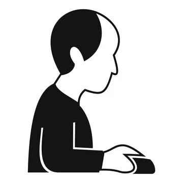 User icon using computer mouse working online Stock Illustration