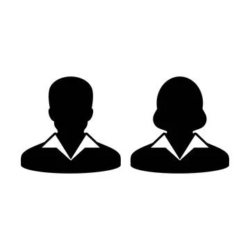 User icon vector male and female person profile avatar symbol for business Stock Illustration