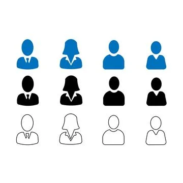 User icon vector set. Profile and people silhouette collection. Stock Illustration