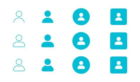 User icon vector set. Profile and people collection symbol Stockillustratie