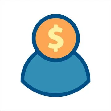 User icon vector. user with money icon . Stock Illustration