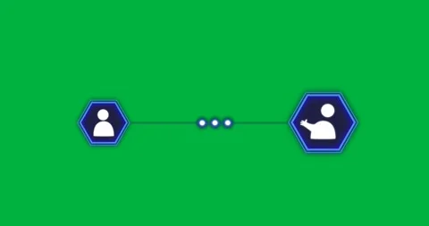 User icons linking on transparent background showing two hexagons linked by Stock Footage 317668940