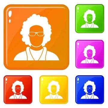 User icons set vector color Stockillustratie