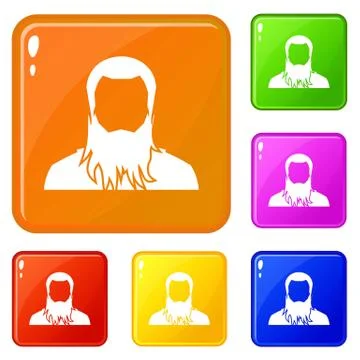 User icons set vector color Stock Illustration
