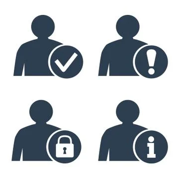 User icons set on white background. Stock Illustration