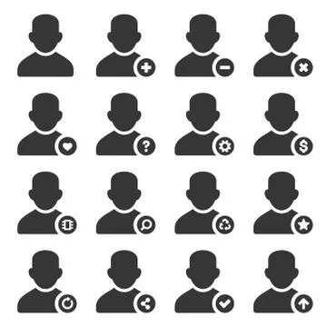 User Icons Set on White Background. Vector Illustration