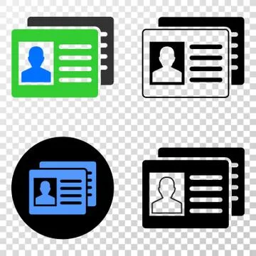 User Id Cards Vector EPS Icon with Contour Version Stock Illustration