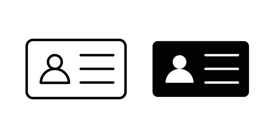 User id icon vectors. Illustrations in black Stock Illustration